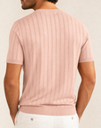 Ferrante Pima Cotton Perforated T-Shirt Pink - Image 4