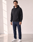 I AM MUSIC SILK PRINT HOODIE - BASTILLE – BLACK - Full Body Front