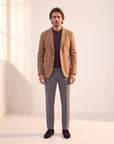 Circolo 1901 Garment-Dyed Soft Twill Wool Blazer – LIGHT MOCHA - Full Front Model