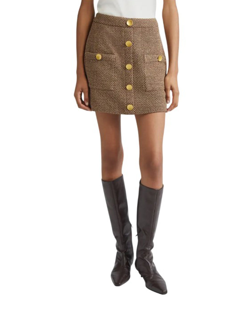 Zander Button Mini Skirt - L'AGENCE