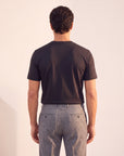 Circolo 1901 Cashmere-Touch Short-Sleeve T-Shirt – BLACK - Mid-Body Back