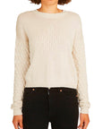 Honeycomb Cropped Boxy Crew - AUTUMN CASHMERE