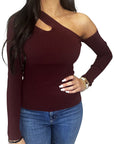Slash One Shoulder Top - AUTUMN CASHMERE