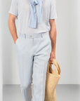 LINEN CREWNECK T-SHIRT - SAND