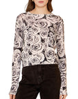 Rose Print Crew - AUTUMN CASHMERE