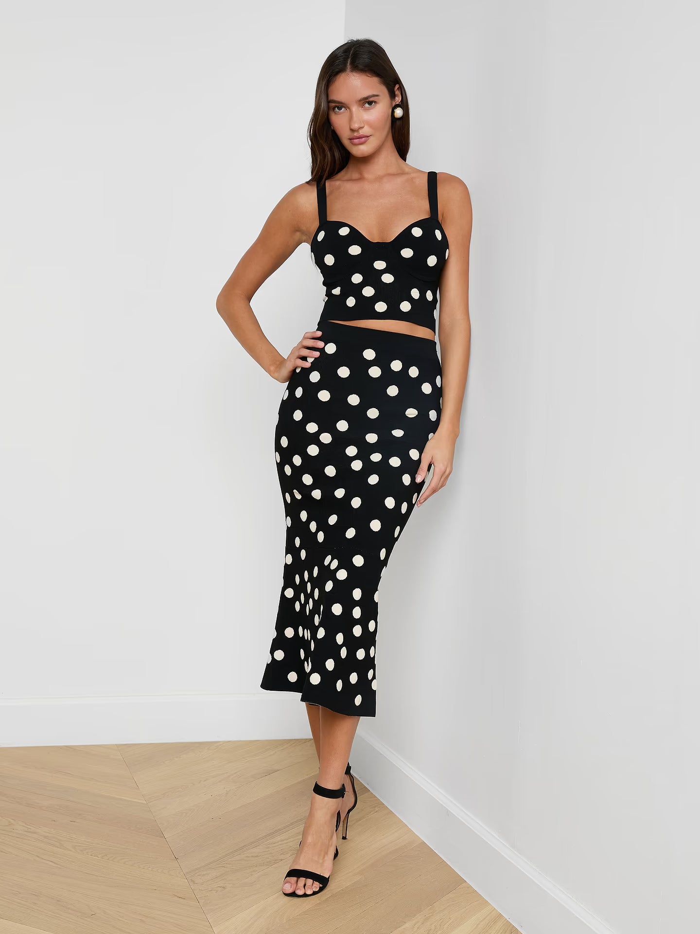 MAE POLKA DOT FLARE SKIRT