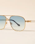 Vintage Frames Snatch Double Rope Edition 18KT Two-Tone Gold – Pastel Blue – YELLOW / WHITE GOLD / PASTEL BLUE - Three-quarter