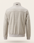 WOOL-BLEND BOMBER WITH DETACHABLE FAUX-FUR COLLAR – GREY - Ghost Back