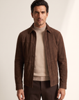 FERRANTE ESSENTIAL GARMENT-DYED MERINO MOCK NECK – LIGHT SANDY BEIGE - Hero Front