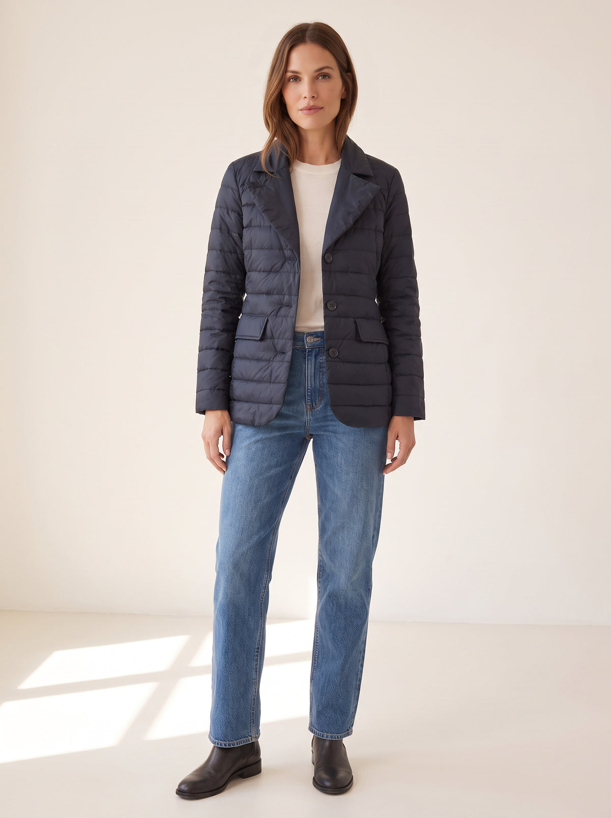 Campbell Down Dickey Jacket — Navy – NAVY - Full Front Model