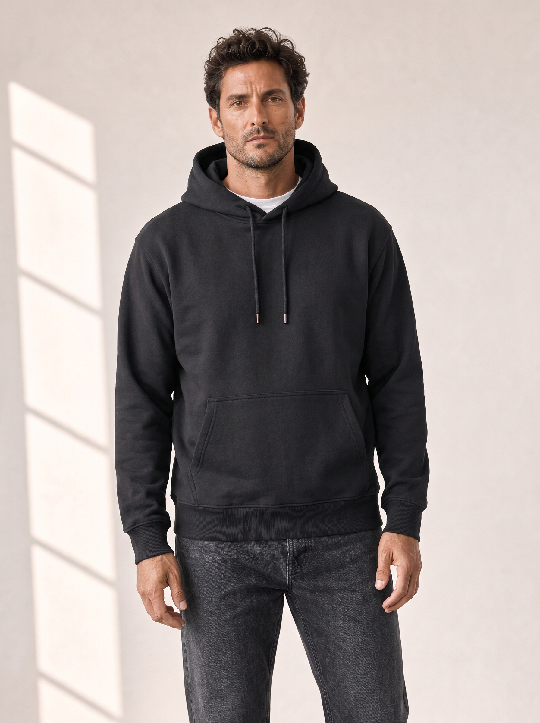 SKATE C ALCANTERA PRINT HOODIE - BASTILLE – BLACK - Hero Front