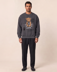 PLAY SKETCH SWEATSHIRT - DOM REBEL – FADE BLACK - Full Front Model
