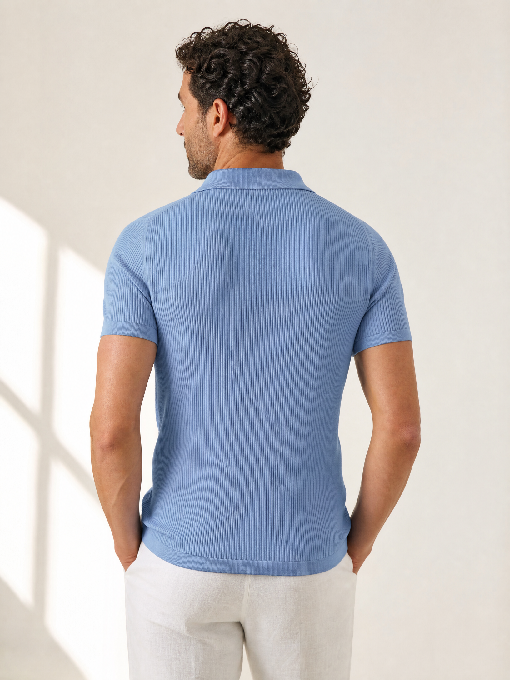 SAND Knit Johnny Collar – SKY - Hero Back