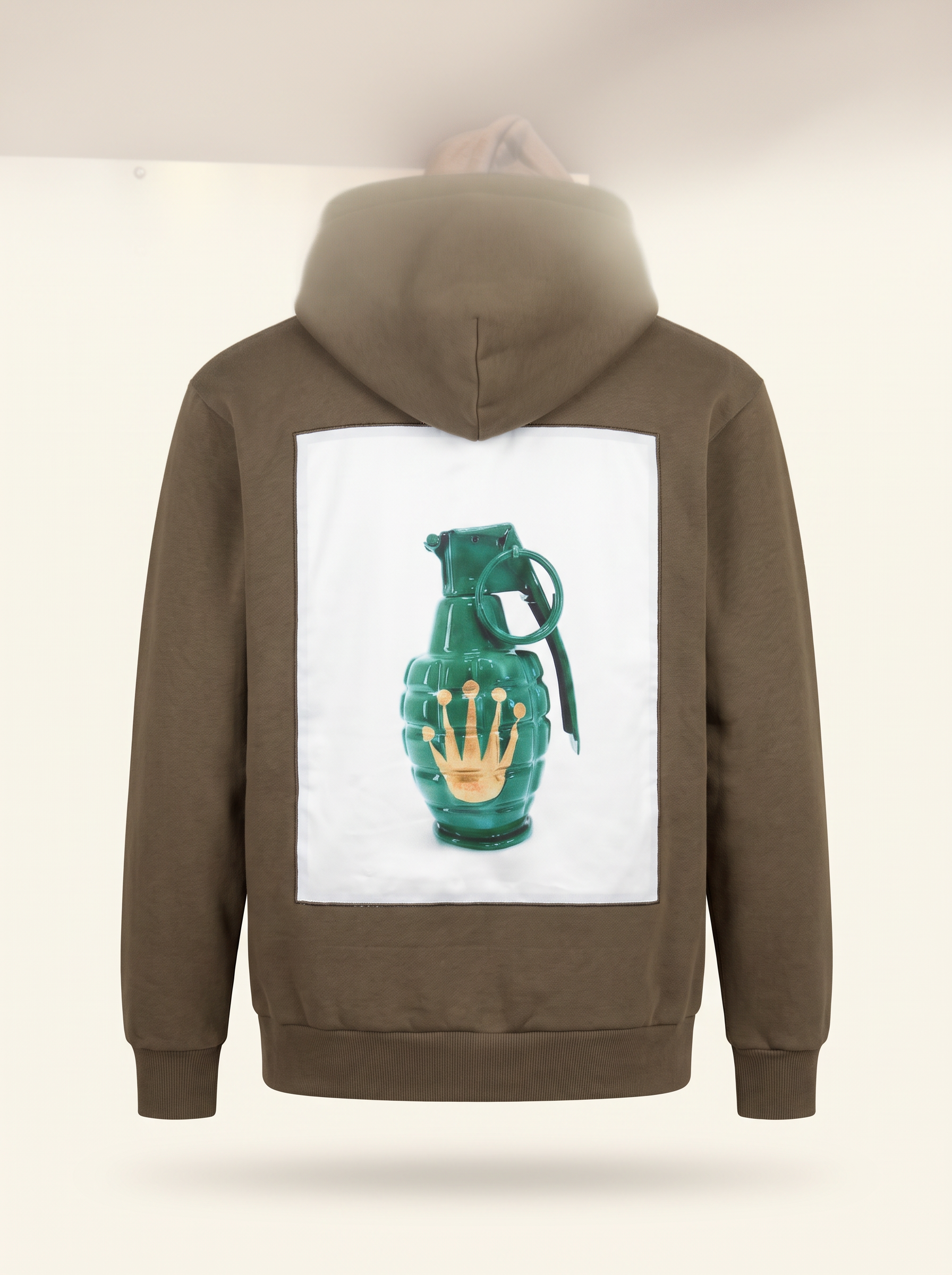BOMB SILK PRINT HOODIE - BASTILLE – ARMY - Ghost Back