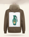 BOMB SILK PRINT HOODIE - BASTILLE – ARMY - Ghost Back