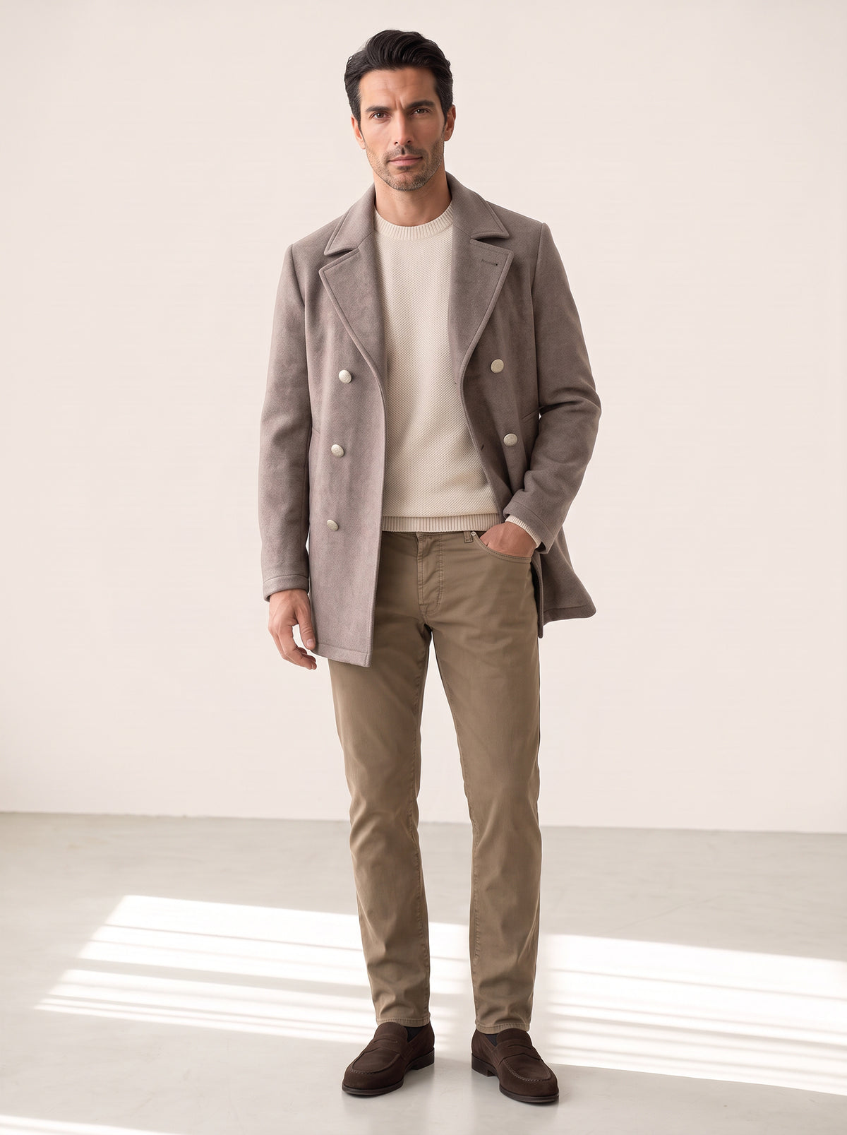 MICHELANGELO SOFT DYE 5 POCKET - TOBACCO – TOBACCO - Full Front Model