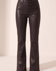 Evie High Rise Slim Boot Pant - PISTOLA – COATED MOCHA - Ghost Mannequin Front
