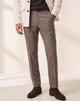 CRAIG STR PERFORMANCE STRETCH TROUSER – TAUPE GLEN PLAID - Hero Front
