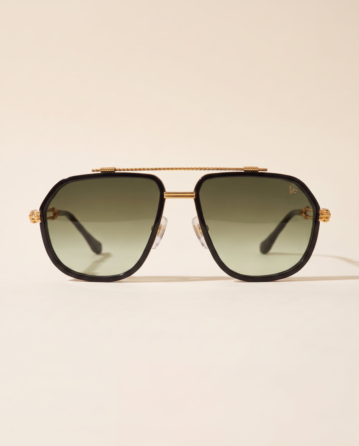 Vintage Frames Boss 2 Special Edition 24KT Gold – Army Green Gradient – BLACK / YELLOW GOLD / ARMY GREEN GRADIENT - Front hero
