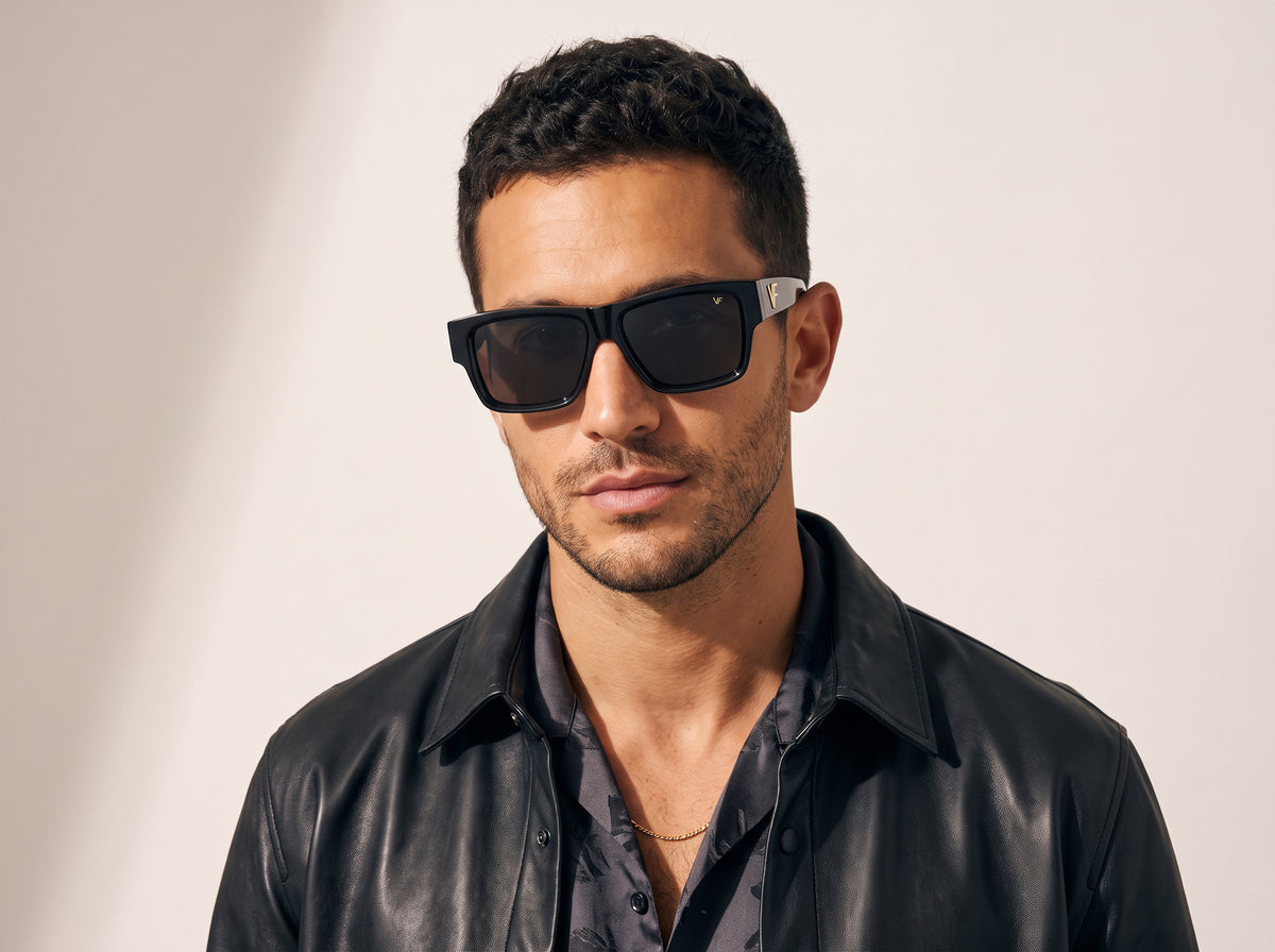 Vintage Frames VF Heir Black Acetate – Black – BLACK / BLACK - Grafic model portrait