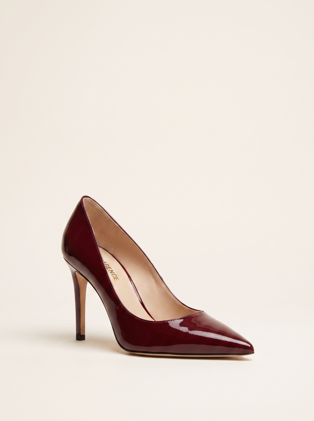 Maelle Leather Pump – WINE PATENT - Three-Quarter Product Hero
