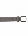Paolo Vitale Suede Belt – GREY - Buckle & Texture Detail