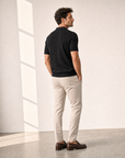 Ferrante Textured Polo – Black - Back Angle