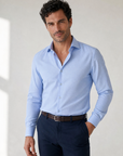 SAND Performance Dobby Shirt – BLUE - Hero Front