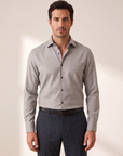 GORDON SC VIRGIN WOOL SHIRT – LIGHT GREY MELANGE - Hero Front