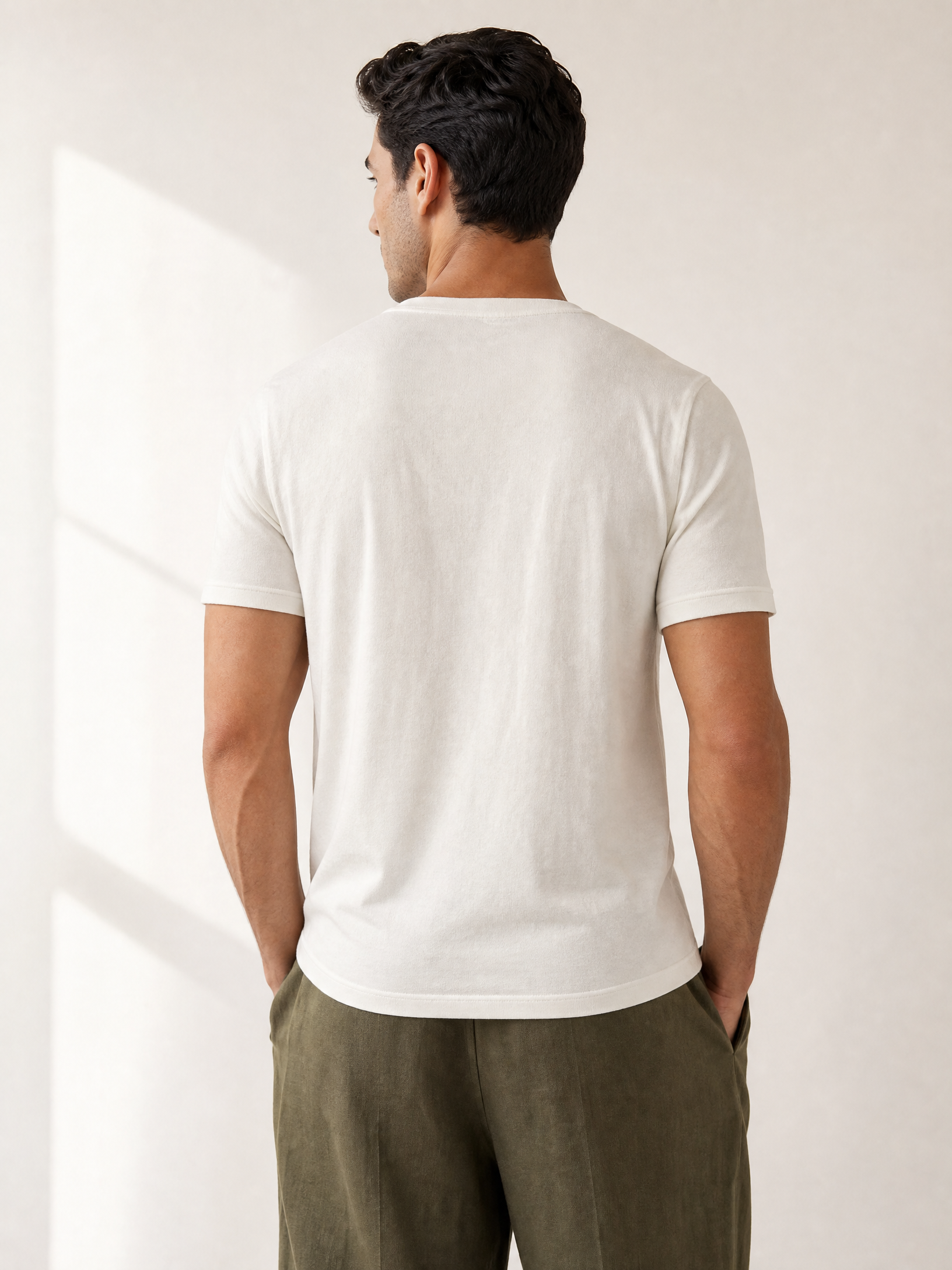 SS Knit T-Shirt Gabriele Pasini – IVORY - Hero Back