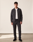 HERRINGBONE COACH JACKET - LES DEUX – BLACK - Full Front Model