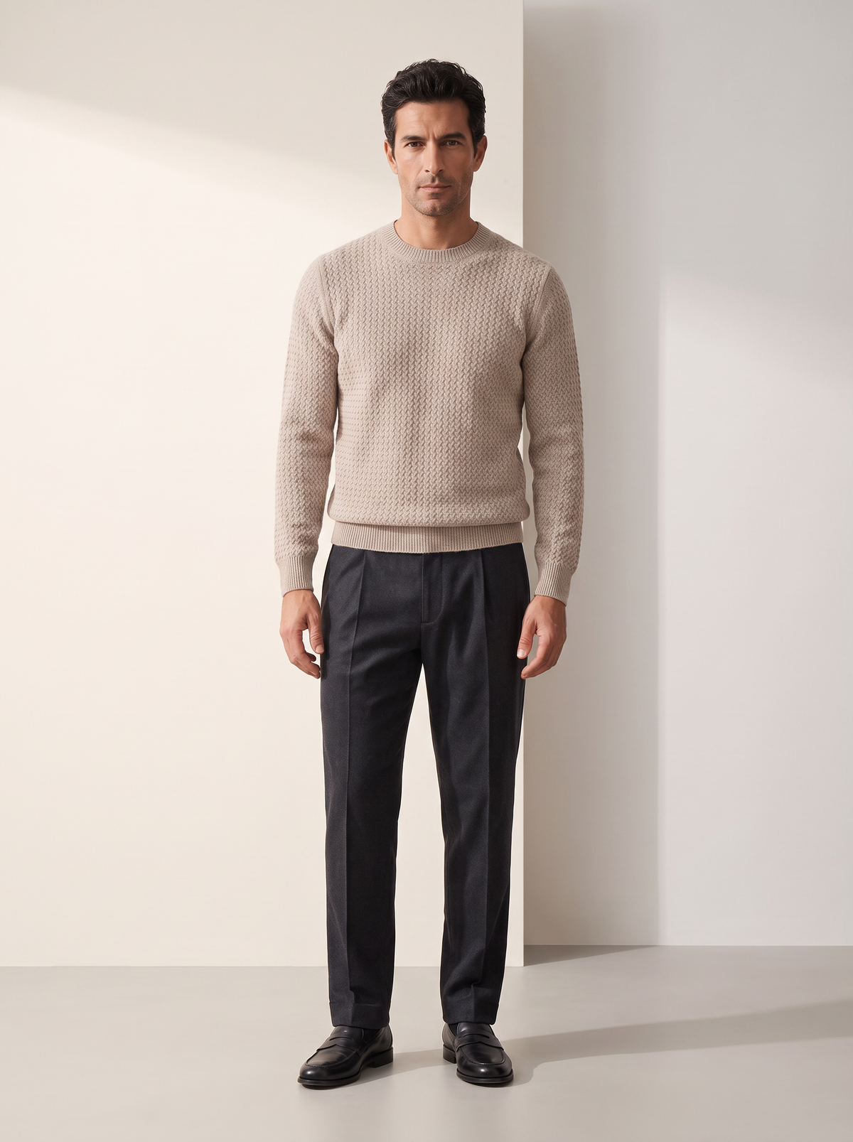 CHAINLINK CREWNECK – OAT - Full Body Front