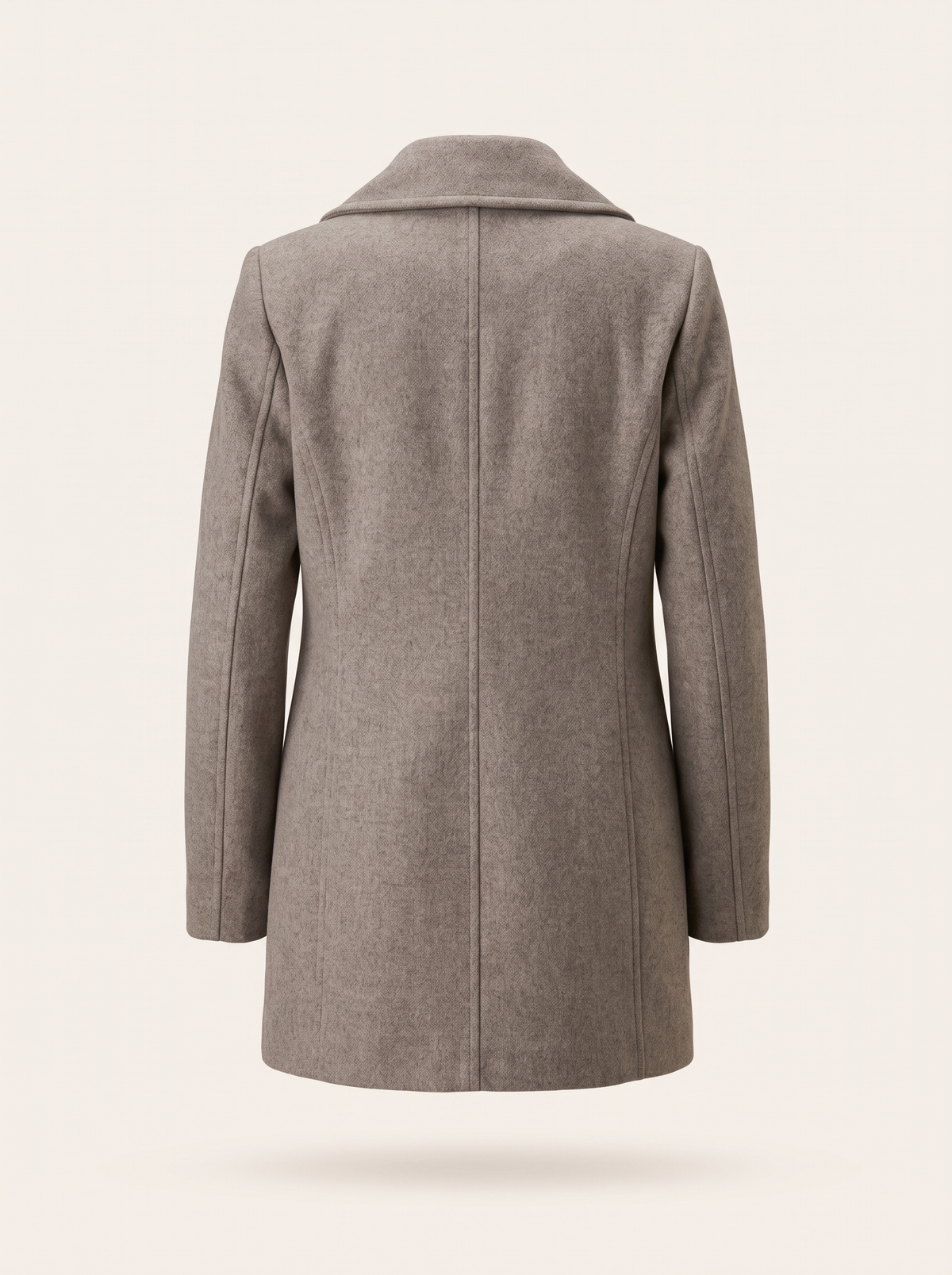 WOOL-BLEND DOUBLE-BREASTED COAT – TAUPE - Ghost Back