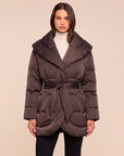 Glacier Shawl Puffer Jacket – DARK JAVA - Hero Front