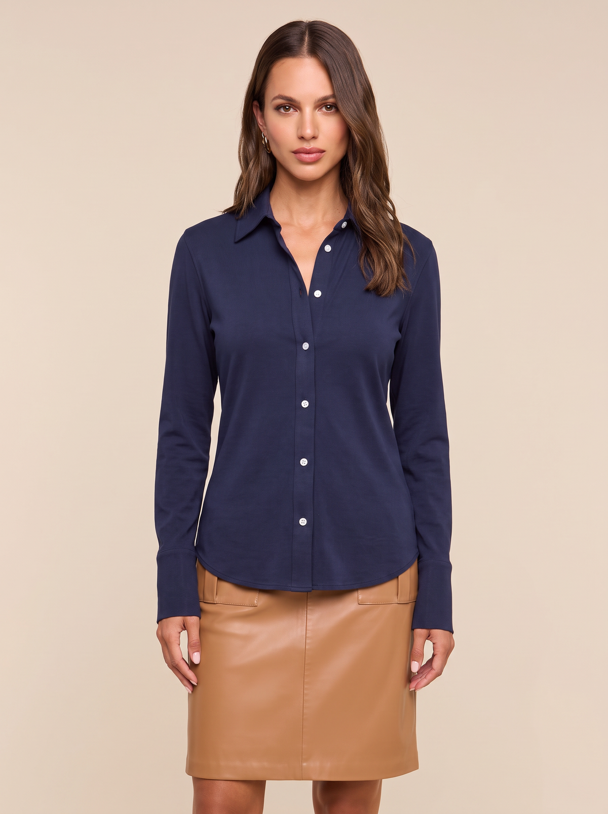 Organic Cotton Relaxed Shirt – MIDNIGHT - Hero Front