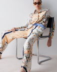 Printed twill trousers