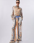 Printed twill trousers
