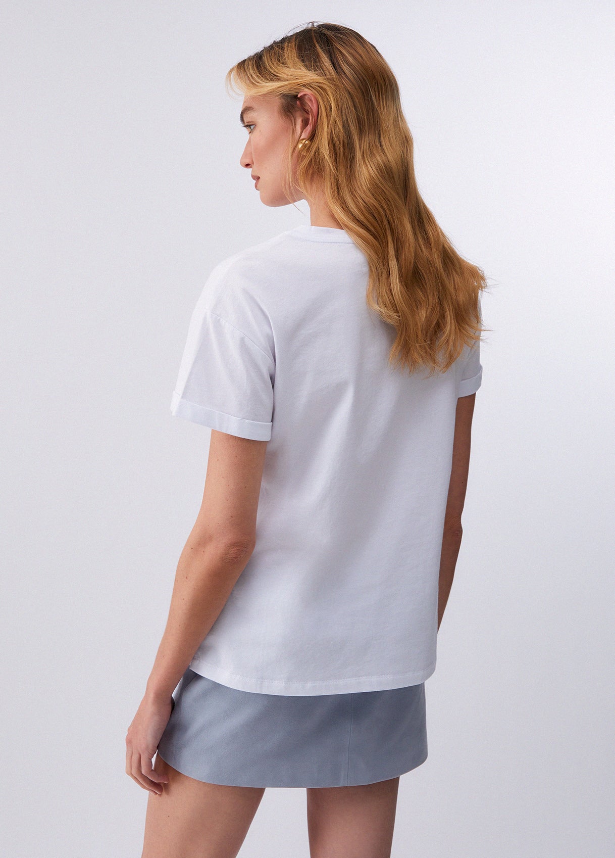 T-shirt with openwork embroidery