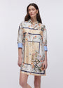 Short printed twill dress