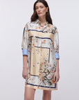 Short printed twill dress