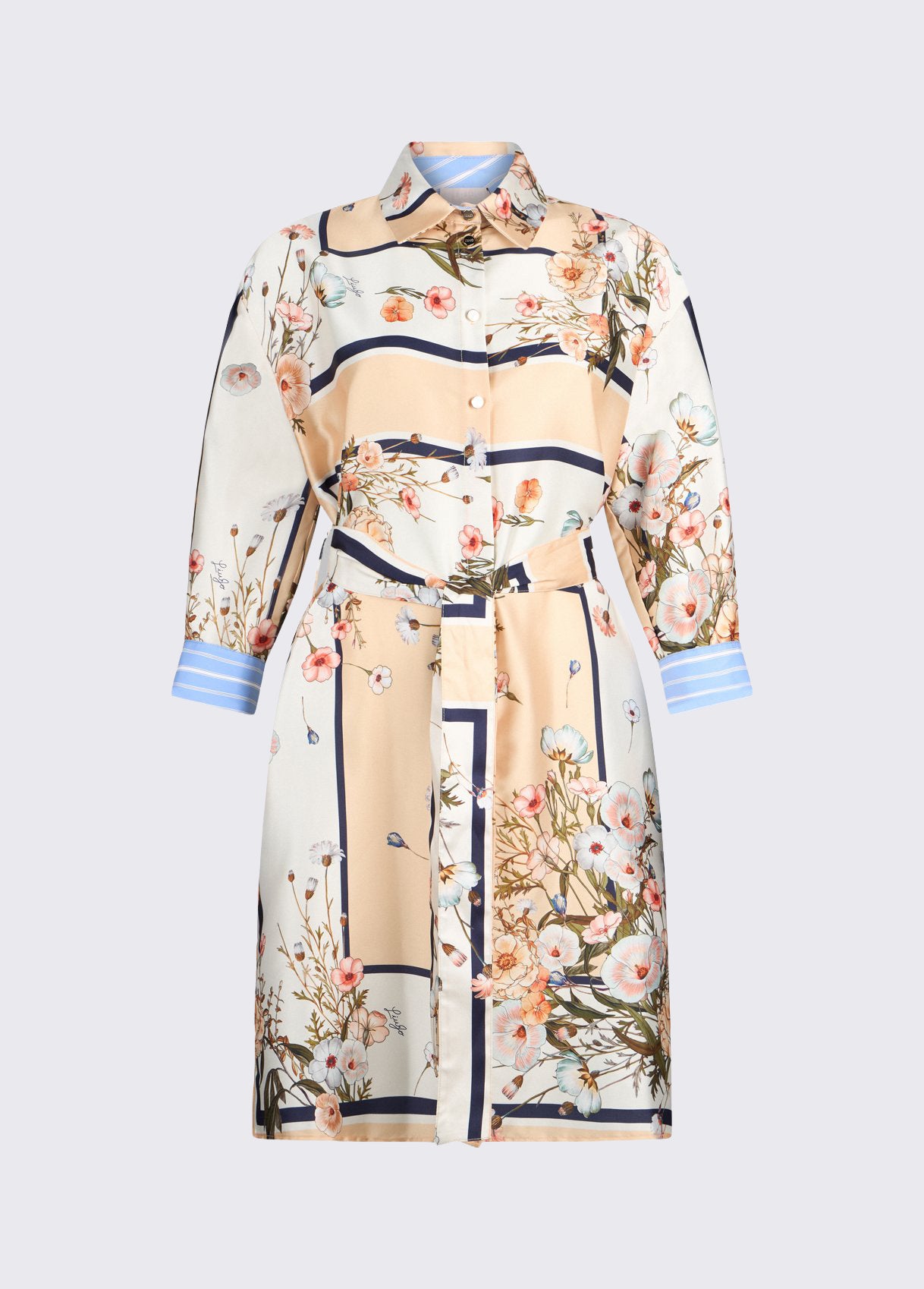 Short printed twill dress