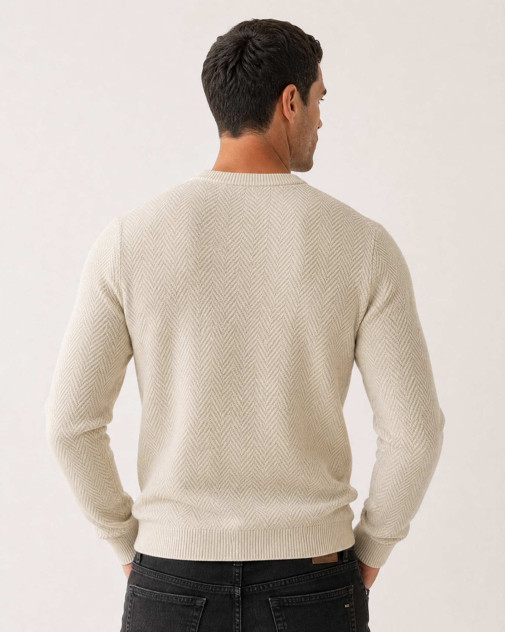 HERRINGBONE CREWNECK