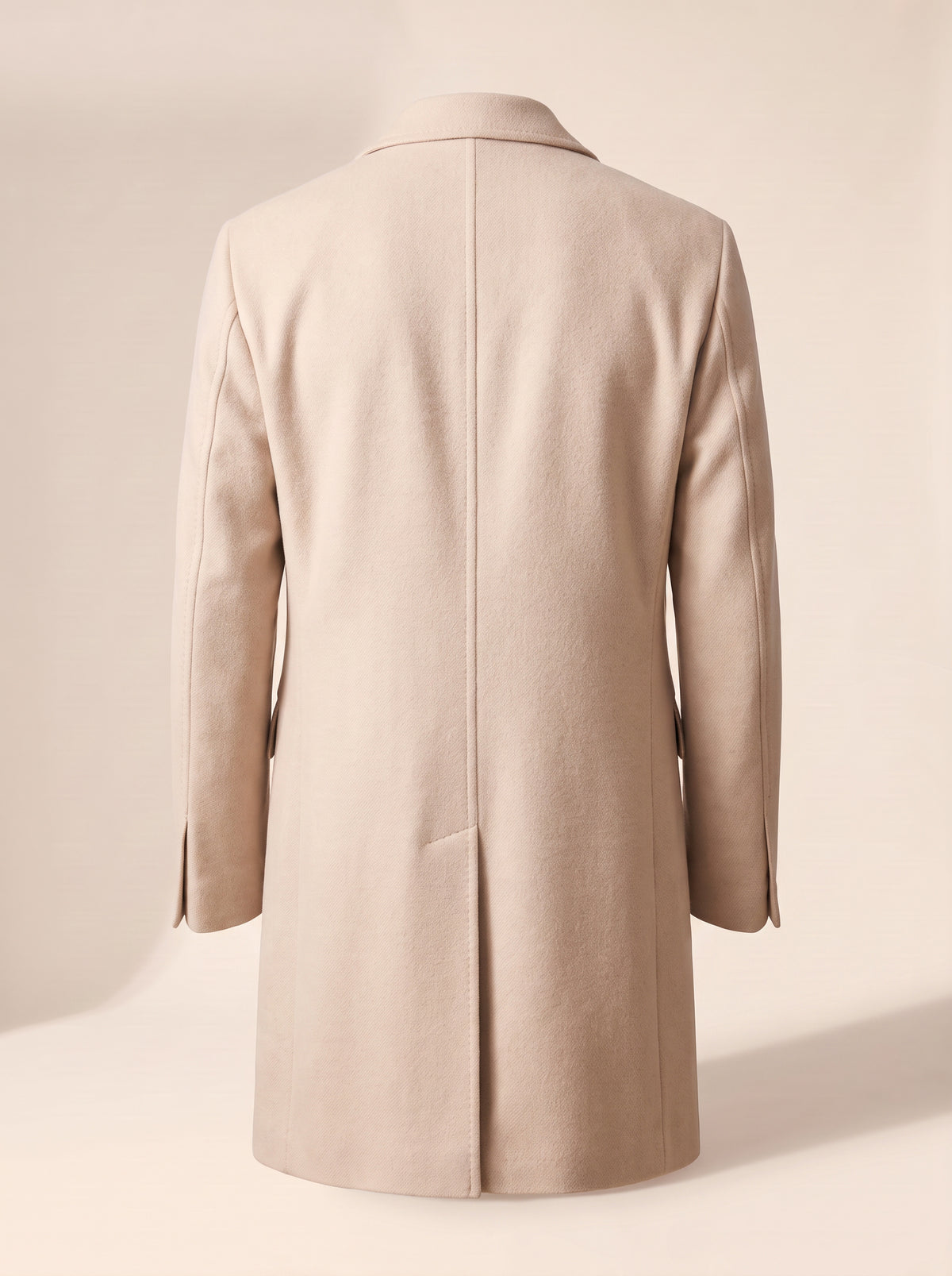Sultan Double-Breasted Coat – SAND – CREAM - Ghost Back