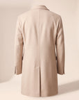 Sultan Double-Breasted Coat – SAND – CREAM - Ghost Back