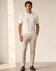 Gran Sasso Terry Cotton T-Shirt – WHITE - Full Front Model