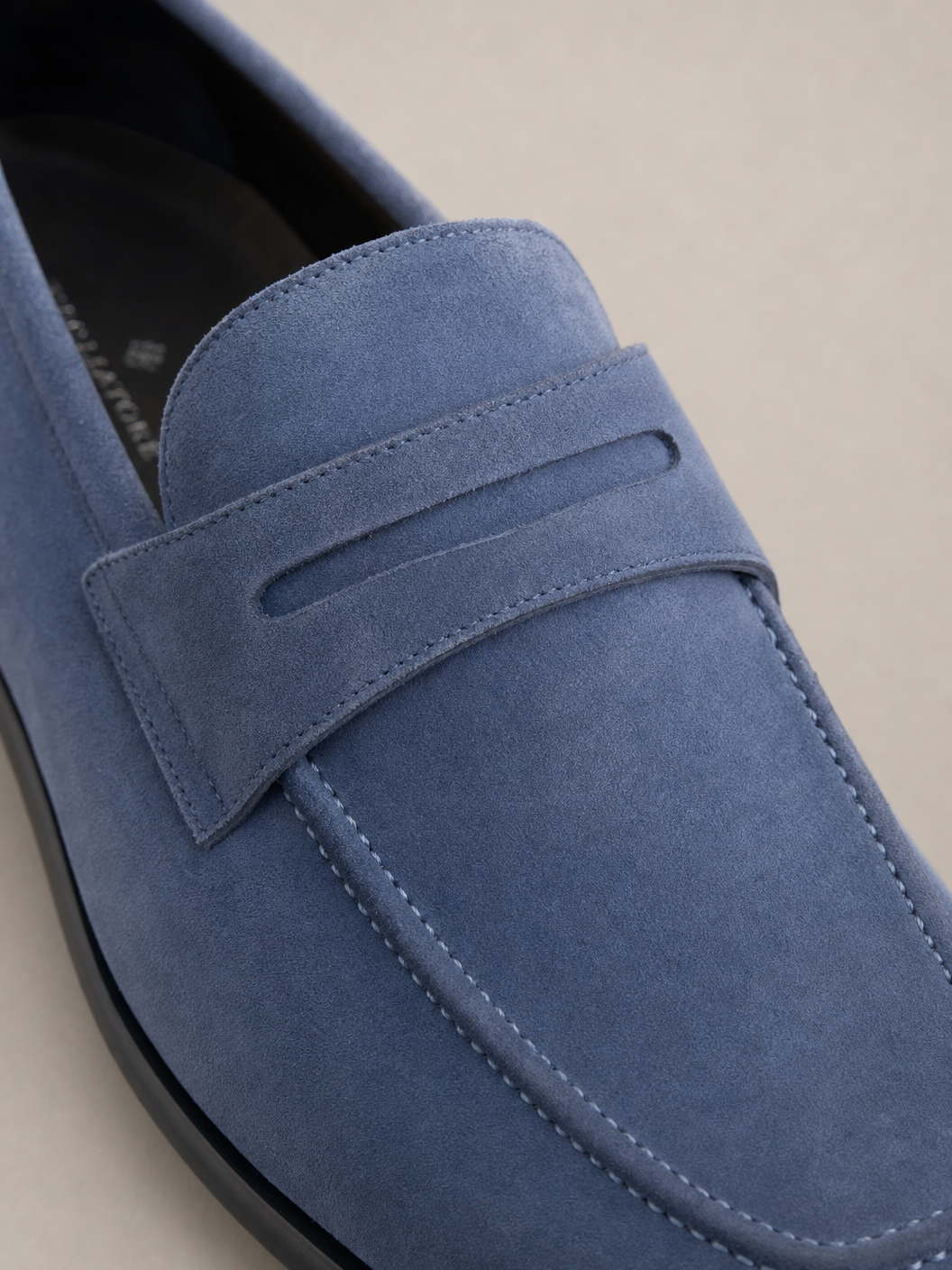 Tagliatore Penny Loafer — Sky — Detail Close-Up