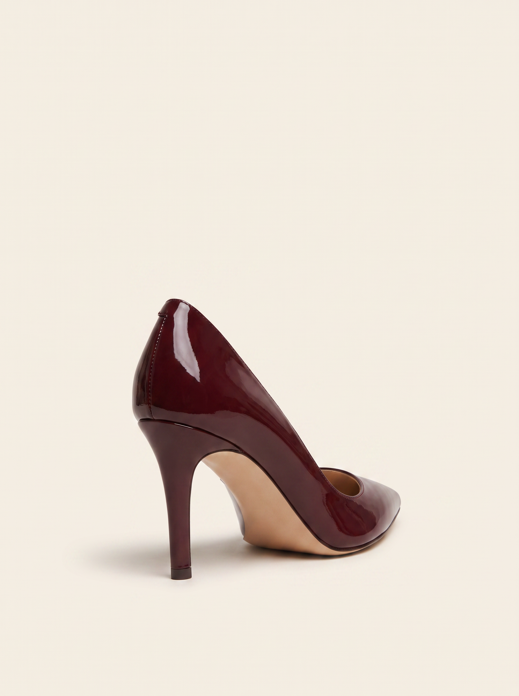 Maelle Leather Pump – WINE PATENT - Rear Heel