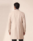 Sultan Double-Breasted Coat – SAND – CREAM - Hero Back