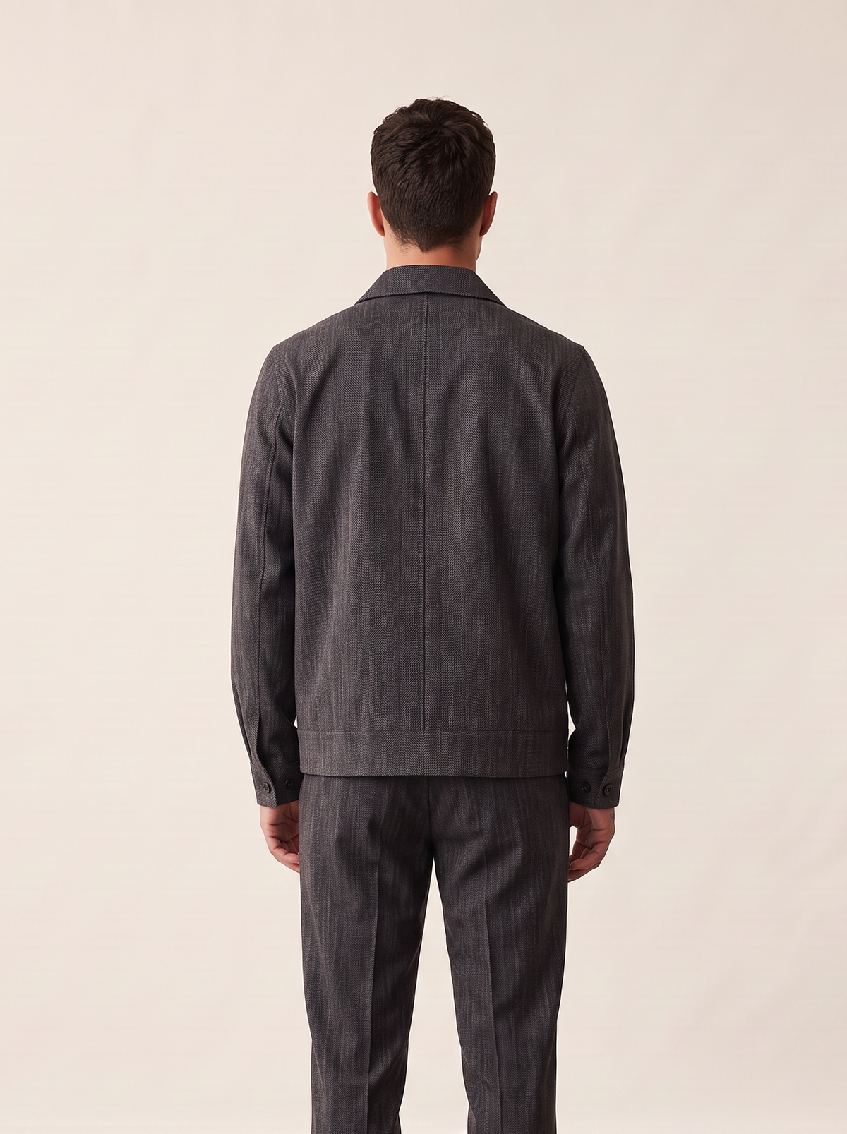 HERRINGBONE COACH JACKET - LES DEUX – BLACK - Hero Back