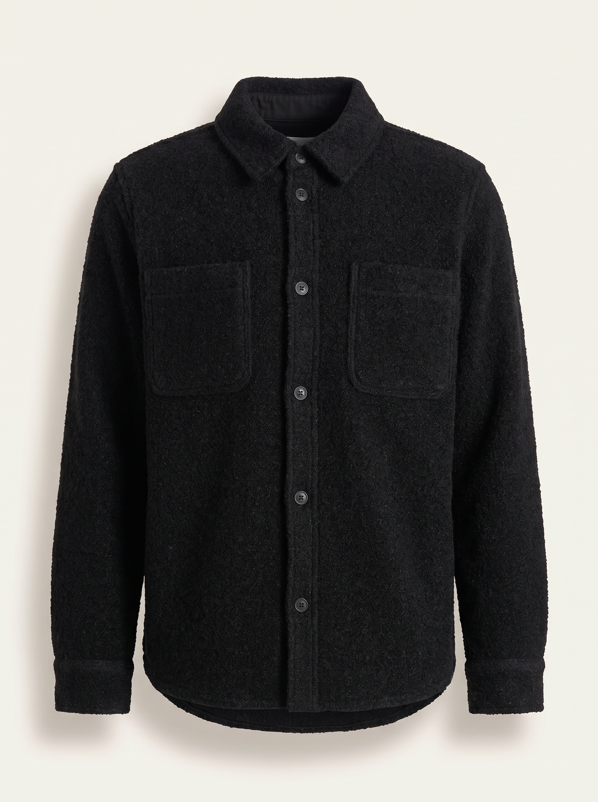 BOUCLÉ OVERSHIRT - LES DEUX – BLACK - Ghost Front